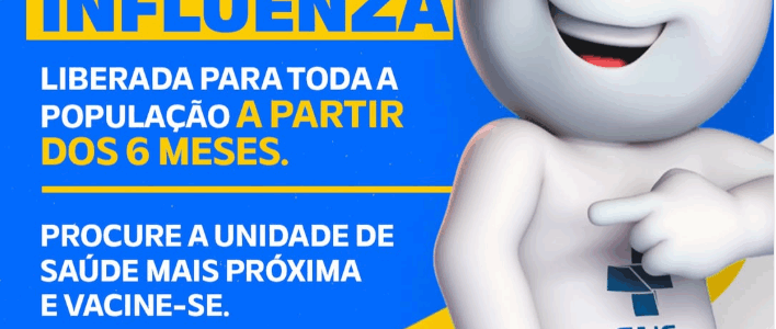Atenção! Vacinação contra a gripe está liberada para toda a população!