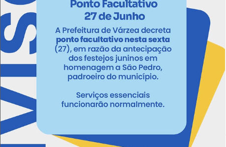 Ponto Facultativo – 27 de Junho